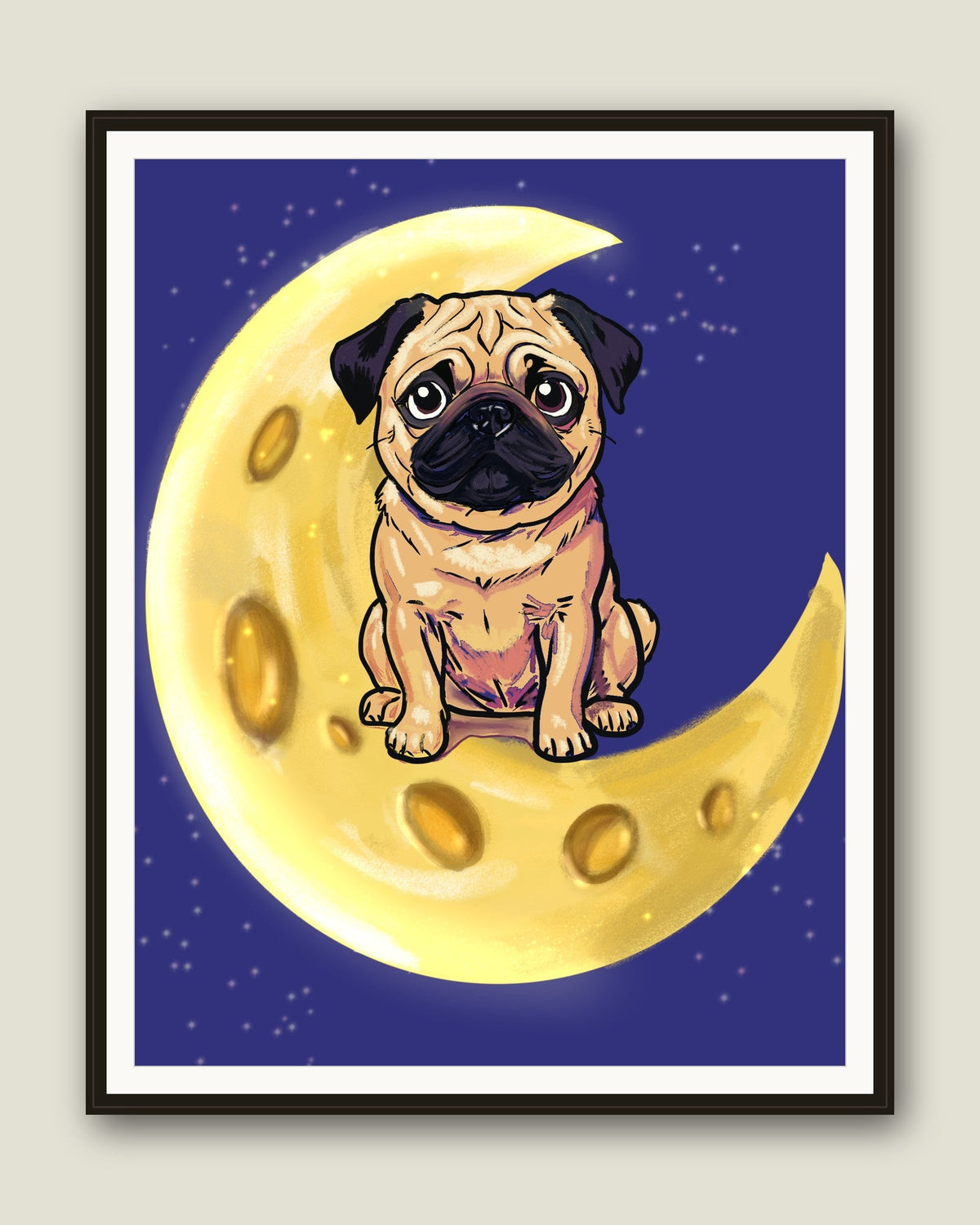 Custom Pet Photo Poster, framed example - dog