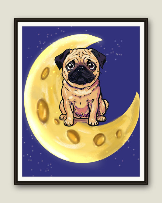 Custom Pet Photo Poster, framed example - dog