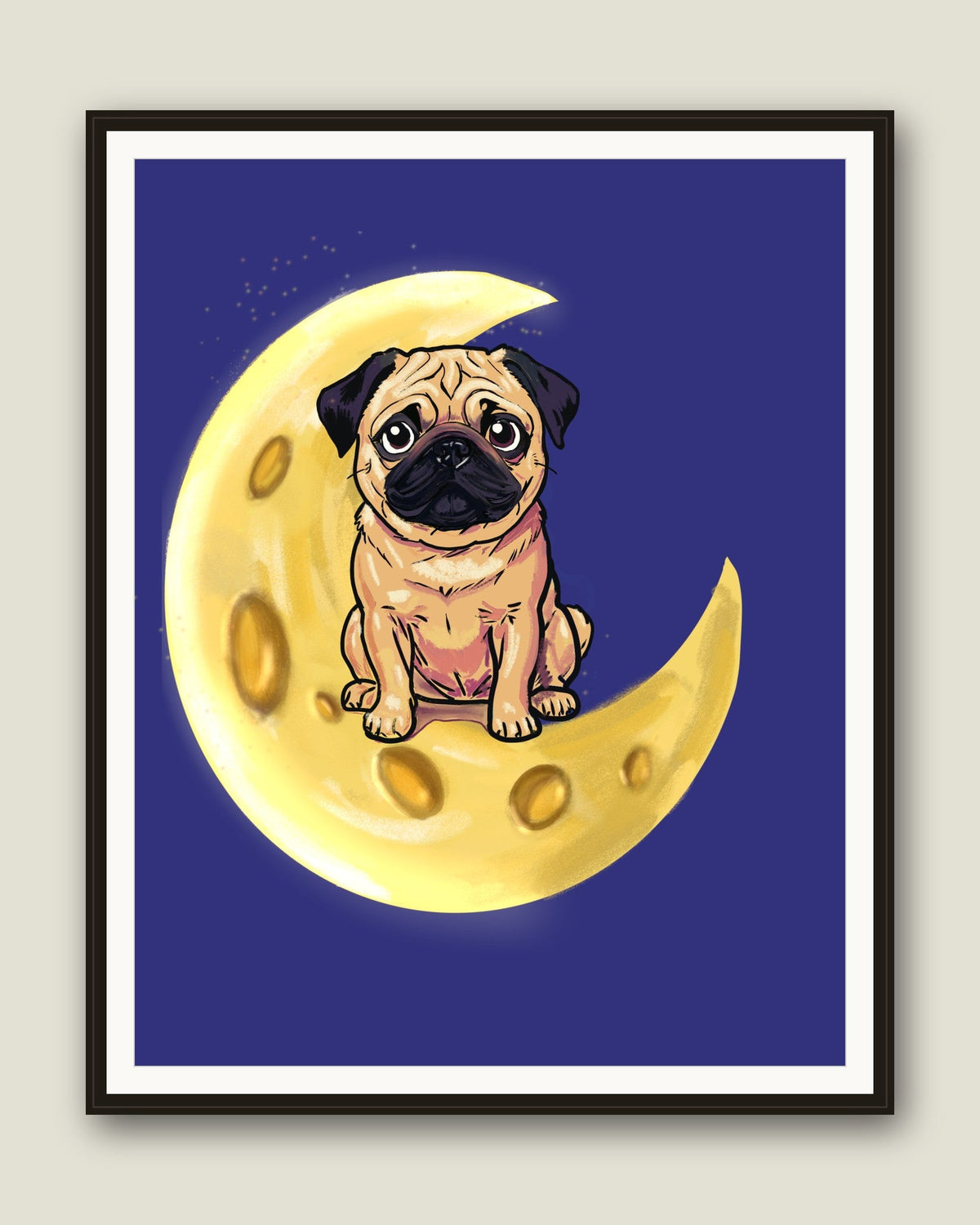 Custom Pet Photo Poster, framed example - dog closeup